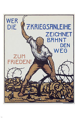 subscribe to the SEVENTH WAR LOAN vintage poster A W Wurthmann GERMANY 24X36