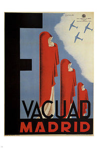 EVACUATE MADRID vintage poster Cañavate 1937 24X36 SPANISH CIVIL WAR rare