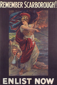 Remember Scarborough ENLIST NOW VINTAGE POSTER L E K Welch UK 1915 24X36 GEM