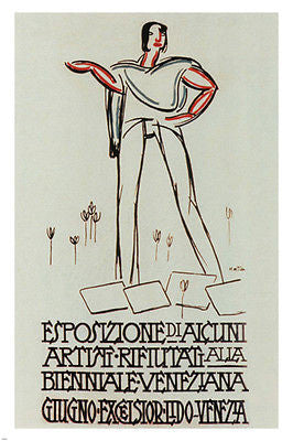 EXPOSITION of refused ARTISTS to Venice VINTAGE 1914 POSTER A MARTINI 24X36