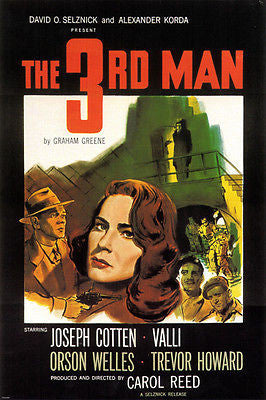film NOIR movie poster the THIRD man ROBERT COTTON ORSON WELLES VALLI 24X36