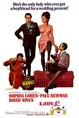 LADY L movie poster sexy SOPHIA LAUREN comedy PAUL NEWMAN DAVID NIVEN 24X36