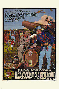 the enemy's surrendering VINTAGE BEER AD POSTER Austria-Hunfary 1914 24X36