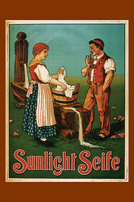 sunlight soap VINTAGE AD POSTER switzerland 1900 24X36 top notch collectors