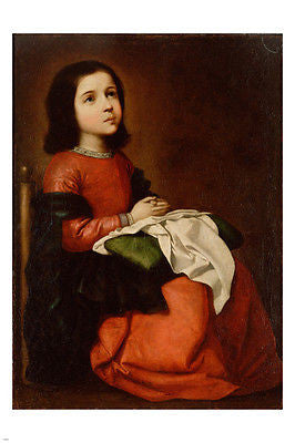 THE CHILDHOOD OF THE VIRGIN fine art poster FRANCISCO DE ZUBARAN 24X36 rare