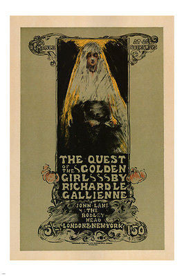 the QUEST of the GOLDEN GIRLS vintage poster ETHEL REED UK 1896 24X36 rare