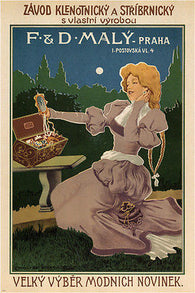 JEWELRY & SILVERWARE shop vintage ad poster by REISNER austria 1898 24X36