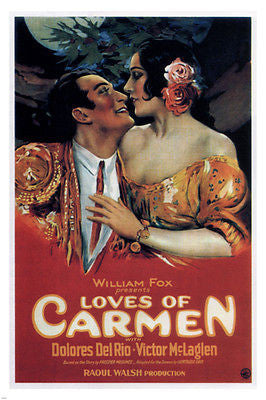 The loves of Carmen  MOVIE POSTER Raoul Walsh 1927 24X36 rare hot vintage