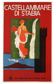 castellammare di stabia VINTAGE TRAVEL POSTER MARIO PUPPO ITALY 1954 24X36