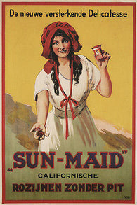 Sun Maid Vintage Ad Poster Netherlands 1922 24X36 NEW PRIZED DESIGN CLASSIC
