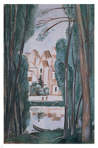 andre derain LANDSCAPE WITH A BOAT AT THE BANK 24X36 fine art poster FAUVISM