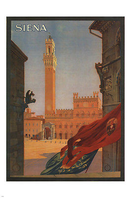 SIENA ITALY vintage travel poster 1925 HISTORIC 24X36 rare SPECTACULAR!
