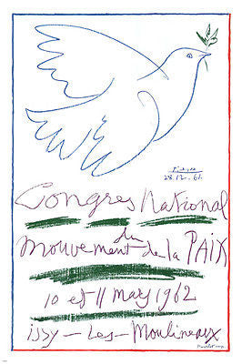National congress OF THE PEACE MOVEMENT POSTER France 1962 24X36 HISTORIC