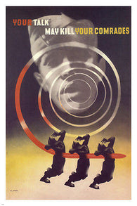 Your talk may KILL YOUR COMRADES vintage poster ABRAM GAMES UK 1942 24X36 new