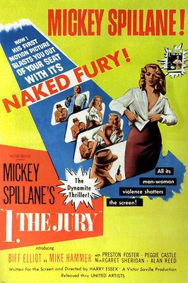 I, THE JURY film noir MOVIE POSTER MICKEY SPILLANE nudity thriller 24X36  -PW0