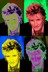 ROD STEWART celebrity singer POP ART POSTER multiple images 24X36 rare NEW
