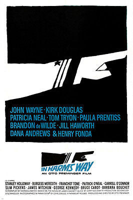 JOHN WAYNE movie poster IN HARM'S WAY kirk DOUGLAS patricia NEAL hot 24X36