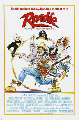 ROADIE movie poster BLONDIE MEATLOAF ALICE COOPER on-the-road ACTION 24X36
