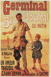 GERMINAL JOURNAL vintage poster françois hugo D'ALESI france 24X36 VERY  RARE