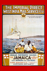 IMPERIAL DIRECT WEST INDIA MAIL SERVICE AD POSTER bermuda jamaica 24X36 