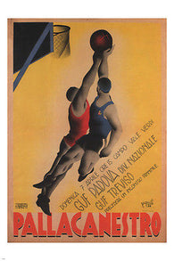 Pallacanestro VINTAGE SPORT POSTER by Piquillo ITALY 1934 24X36 Basketball