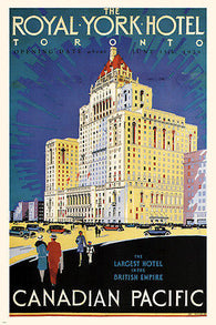 the ROYAL YORK HOTEL vintage travel poster CANADA 1929 24X36 HOT top quality