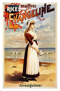 1896 BEAUTIFUL EVANGELINE vintage performing arts poster  24X36 DECORATIVE