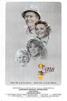 ON GOLDEN POND movie poster henry and jane FONDA katherine HEPBURN 24X36