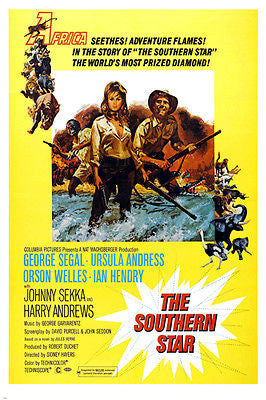 the SOUTHERN STAR movie poster URSULA ANDRESS GEORGE SEGAL adventure 24X36