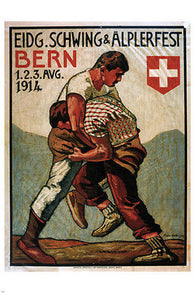 Eidg SCHWING & ÄLPERFEST vintage poster Franz GEHRI Switzerland 1914 24X36