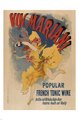 Vin Mariani VINTAGE AD POSTER Jules Chéret France 1894 24X36 Renowned Prized