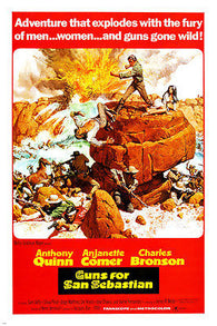 Guns for San Sebastian movie poster ANTHONY QUINN CHARLES BRONSON 24X36 wild