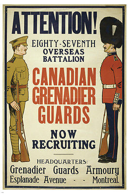 CANADIAN GRENADIER GUARDS Now Recruiting VINTAGE WAR Military Poster 24x36