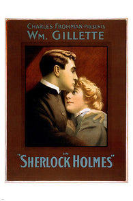 william gillette in SHERLOCK HOLMES vintage 1900 theatrical poster 24X36 RARE
