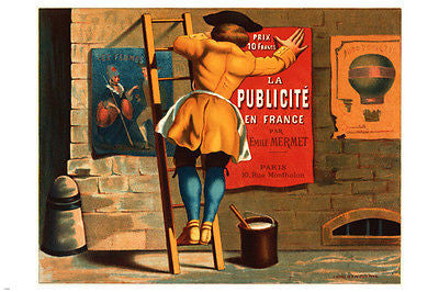 FRENCH VINTAGE AD POSTER 1880 Emile Mermet La Publicite RARE HOT NEW 24x36
