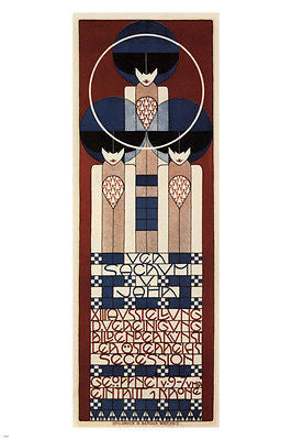 EXHIBITION OF THE SECESSION  koloman moser AUSTRIA 1902 24X36 rare PRIZED