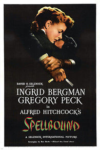 hitchcock SPELLBOUND movie poster INGRID BERGMAN GREGORY PECK mystery 24X36