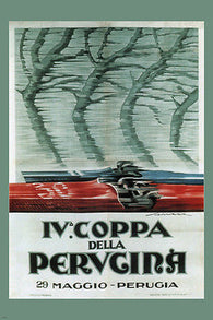 IV cup of PERUGINA vintage ad poster FEDERICO SENECA Italy 1927 24X36 rare