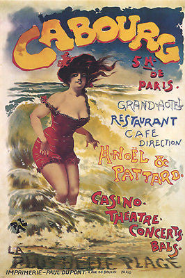 VINTAGE FRENCH ADVERTISEMENT cabourg hotel poster 24x36