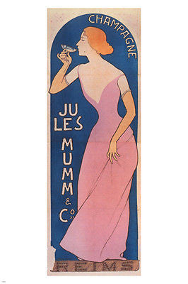 CHAMPAGNE maurice réalier-dumas FRANCE vintage AD poster RARE NEW 24X36