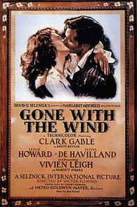 selznick's GONE WITH THE WIND movie poster vivian LEIGH clark GABLE 24x36