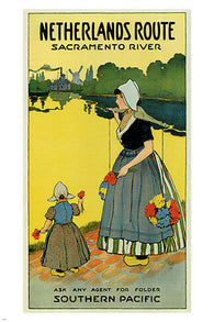 Netherlands Route Vintage Travel Poster RANDAL BOROU usa 1911 24X36 DUTCH