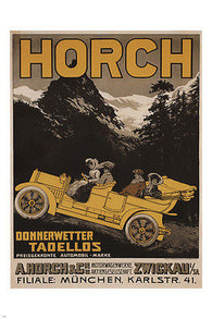 AUTOMOBILE DESIGN - HORCH 1905 GERMANY vintage ad poster LADIES mountain 24X36