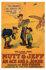 mutt & jeff CARTOON an ACE and a JOKER movie poster BUD FISHER 1918 24X36