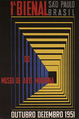 first biennal of modern art museum POSTER antonio maluf brazil 1951 24X36