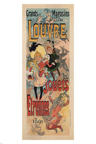 GRANDS MAGASINS DU LOUVRE vintage poster jules chéret FRANCE 1890 24X36 NEW