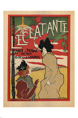 L'ECLATANTE KEROSENE LAMP vintage ad poster 1898 M. ROBBE france 24X36 rare