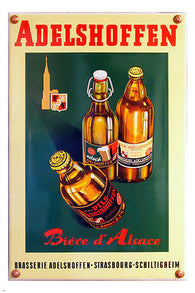 adelshoffen bière d'alsace VINTAGE BEER AD POSTER 24X36 LION CREST classy