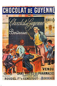 VINTAGE CHOCOLAT DE GUYENNE poster 24X36 TEACHER pupils CLASSROOM unique