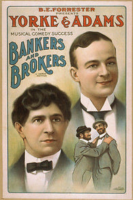 vintage Yorke & Adams Bankers & Brokers Poster 24X36 Musical Comedy Biz new